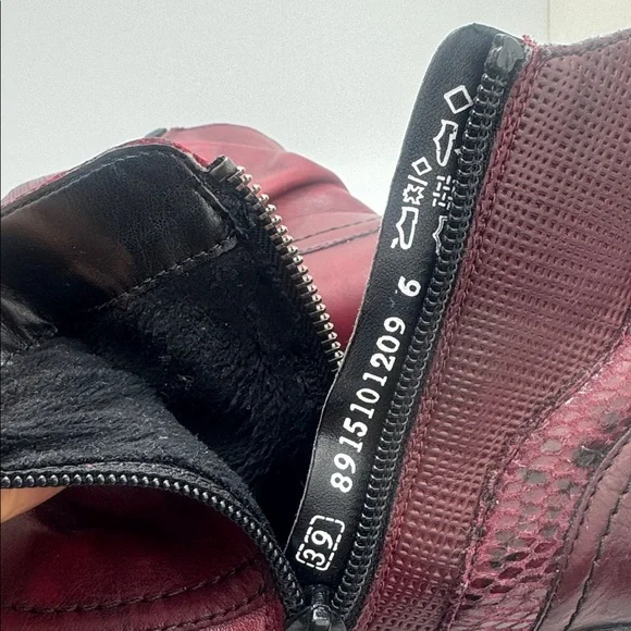 REMONTE Women's Burgundy Ankle Zip Up Boots Size 39 - Picture 5 of 12